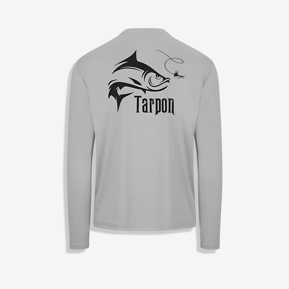 Tarpon on the Fly Performance Shirt (Light Gray)---COMING SOON!