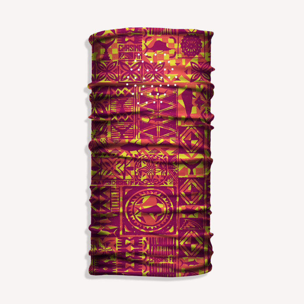 Saltwater Tribal Vented Face Shield (Tropic Sunset)