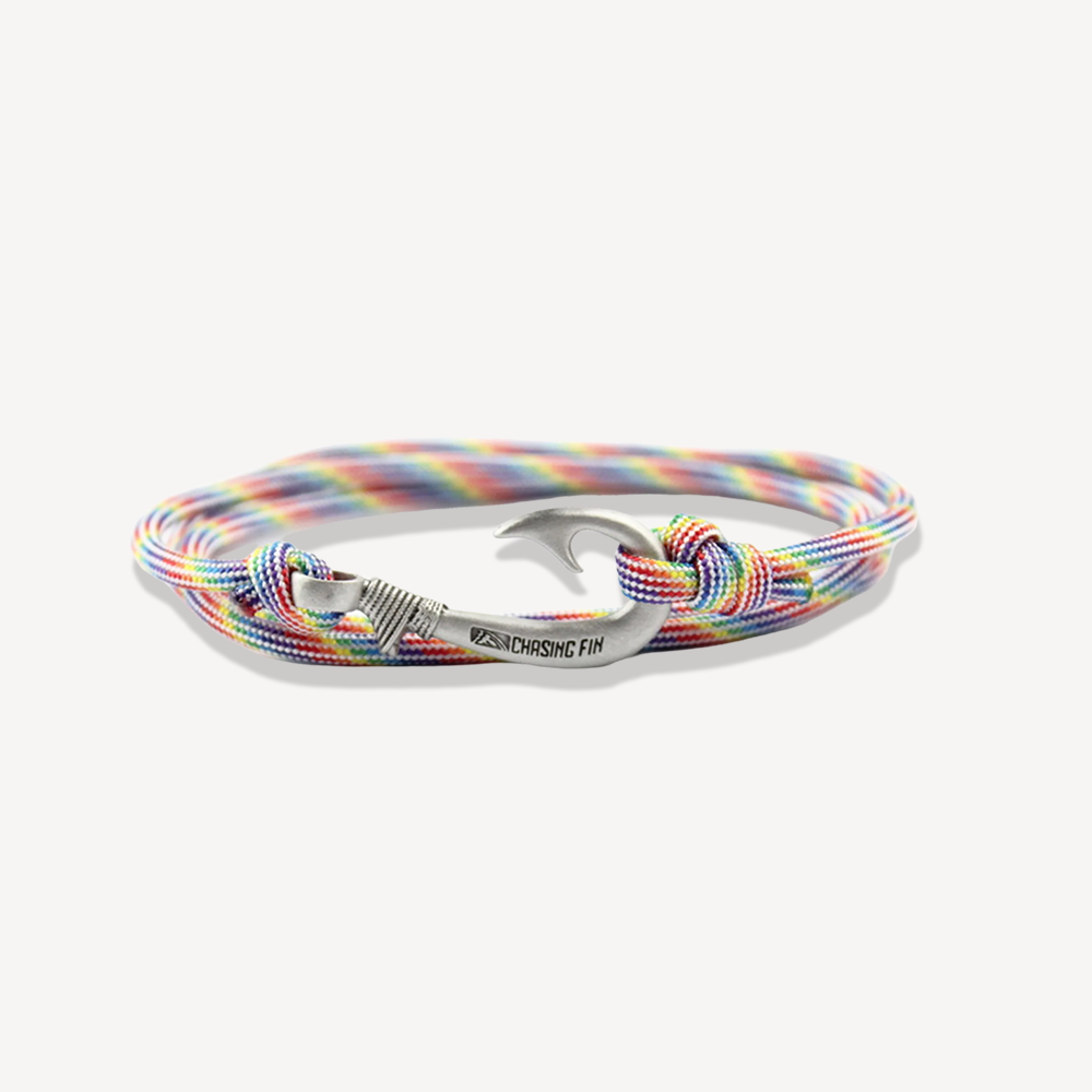 Rainbow Stripes Fish Hook Bracelet