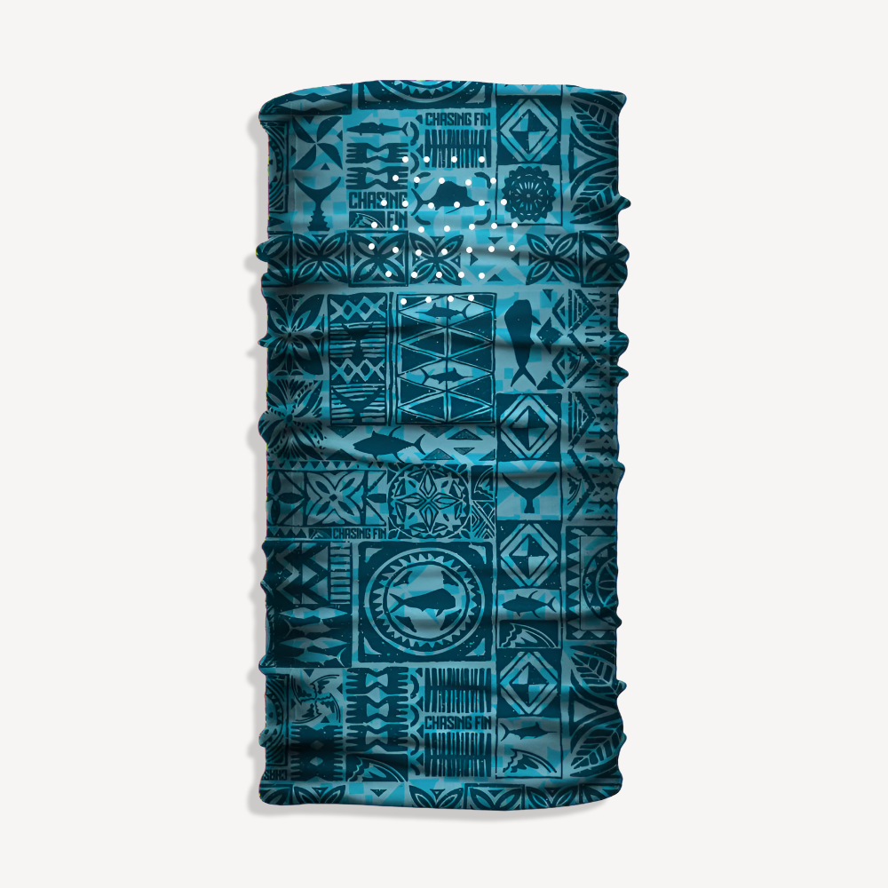 Saltwater Tribal Vented Face Shield (Aqua)