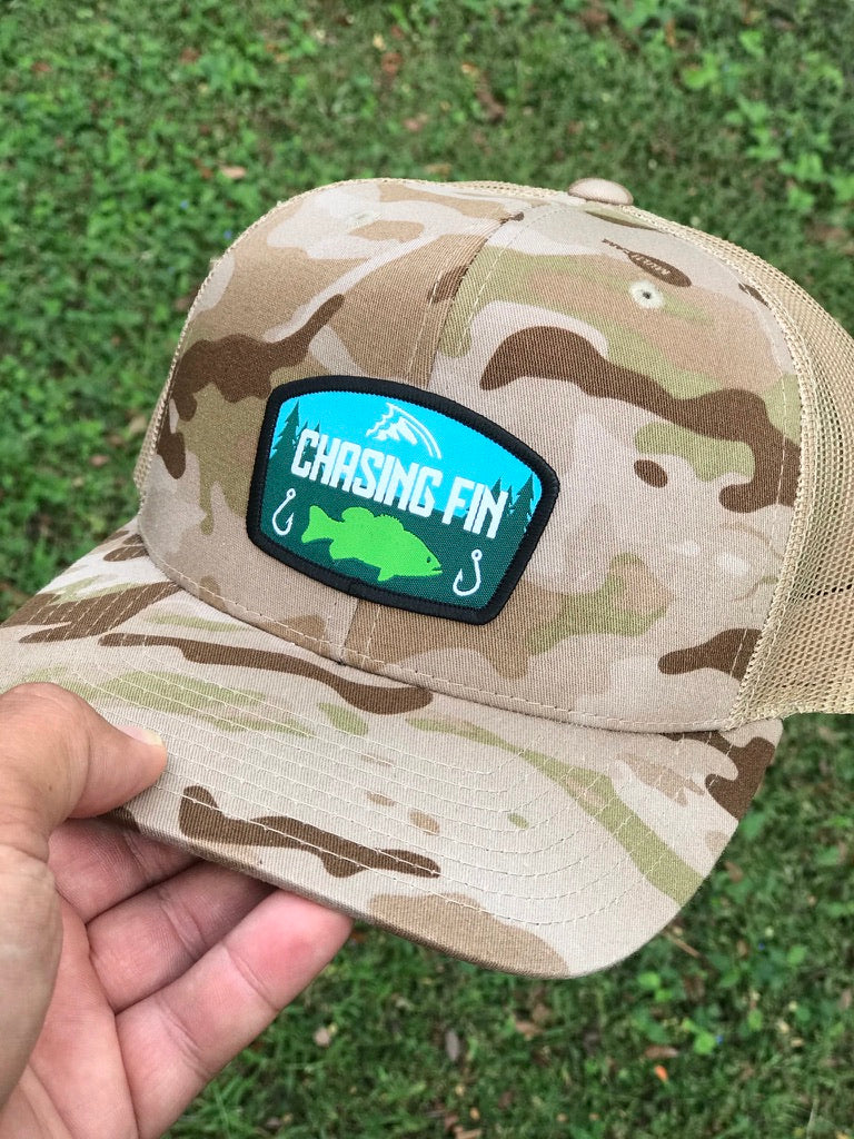 Last Cast Bass Desert Camo Curved Trucker Cap