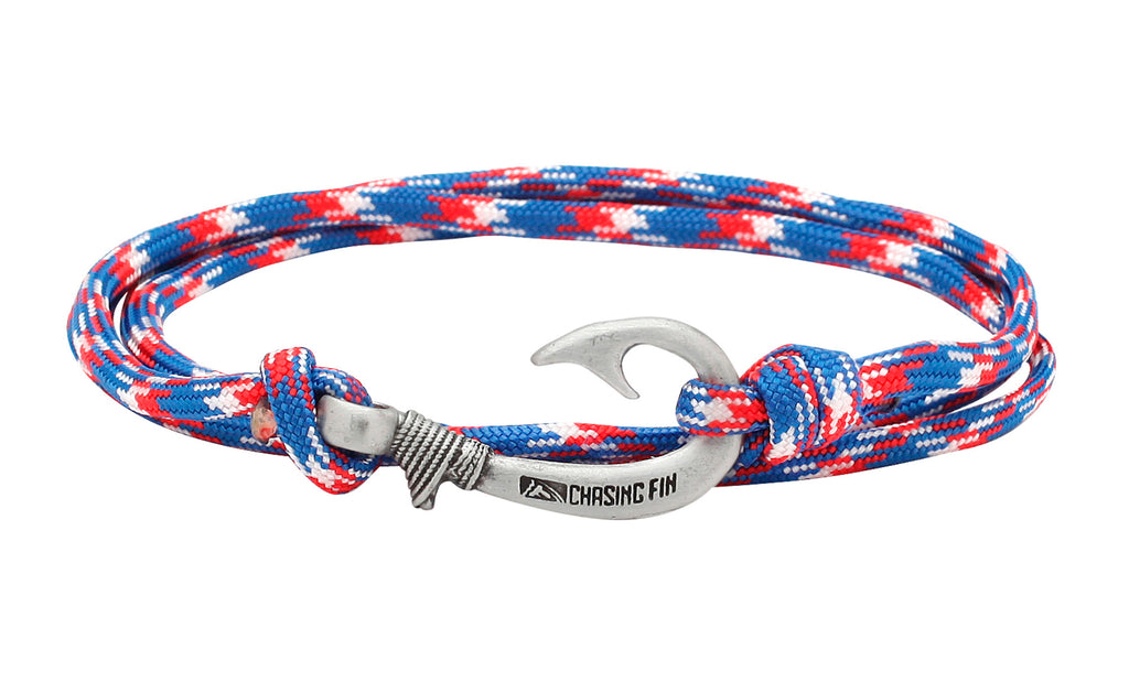 Red, White & Blue Fish Hook Bracelet Fish Hook Bracelets Chasing