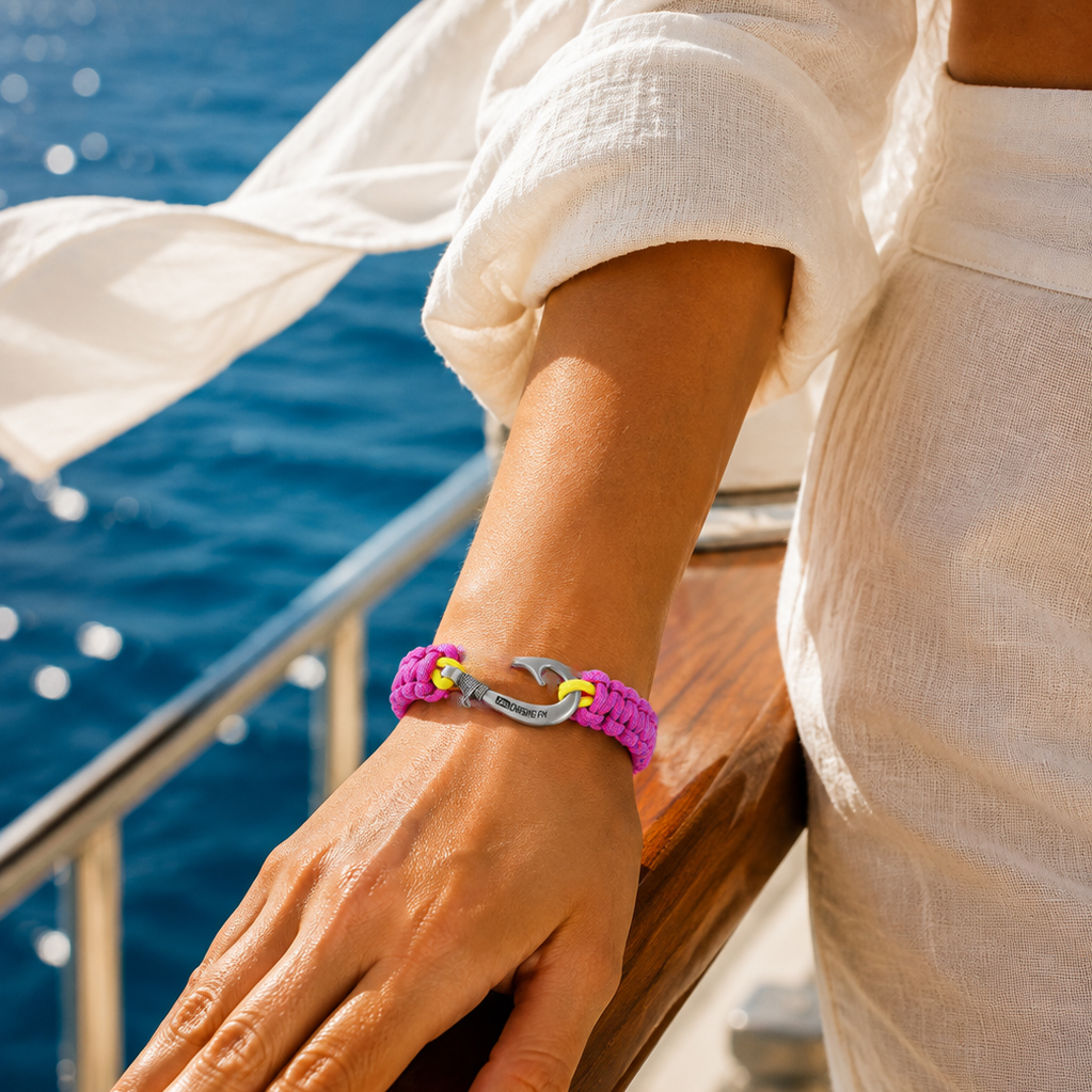 Royal Gramma Cobra Braid Fish Hook Bracelet- Glow in the dark.
