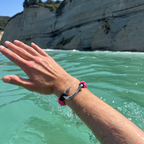 Fuchsia & Black Slim Cobra Braid Fish Hook Bracelet