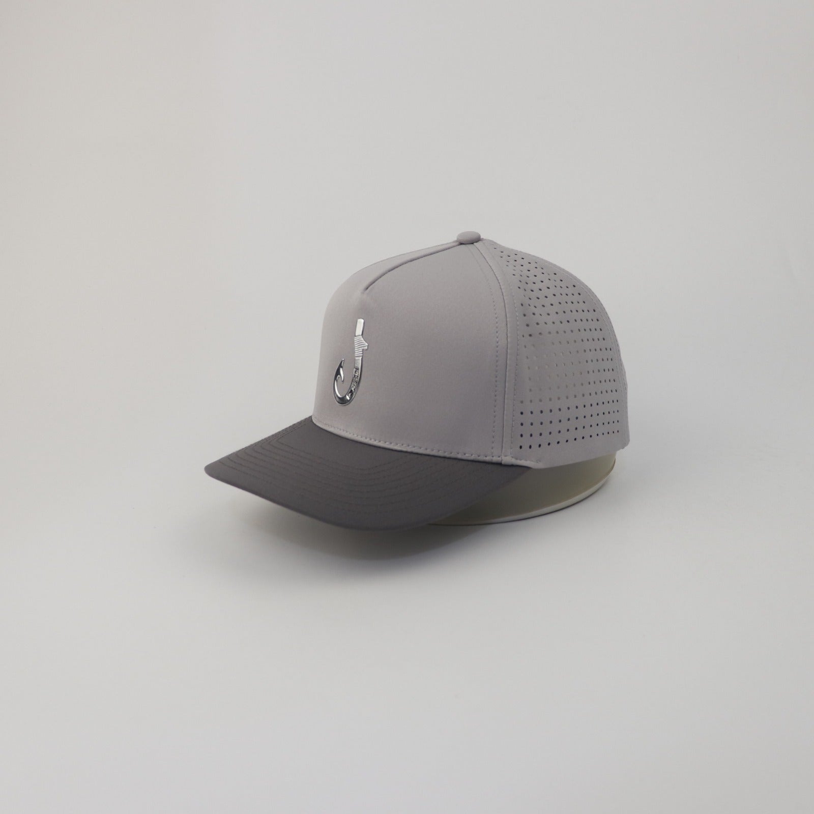 Grey Performance Patented 3D Fish Hook 5-Panel Hat