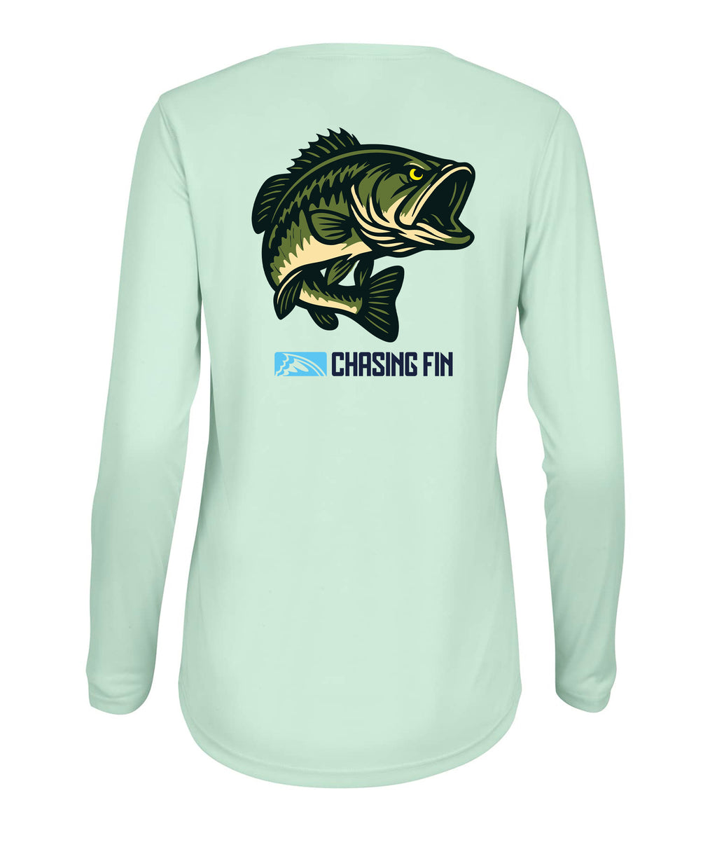 Hooked on Bass Ladies Long Islander Performance Long Sleeve Shirt