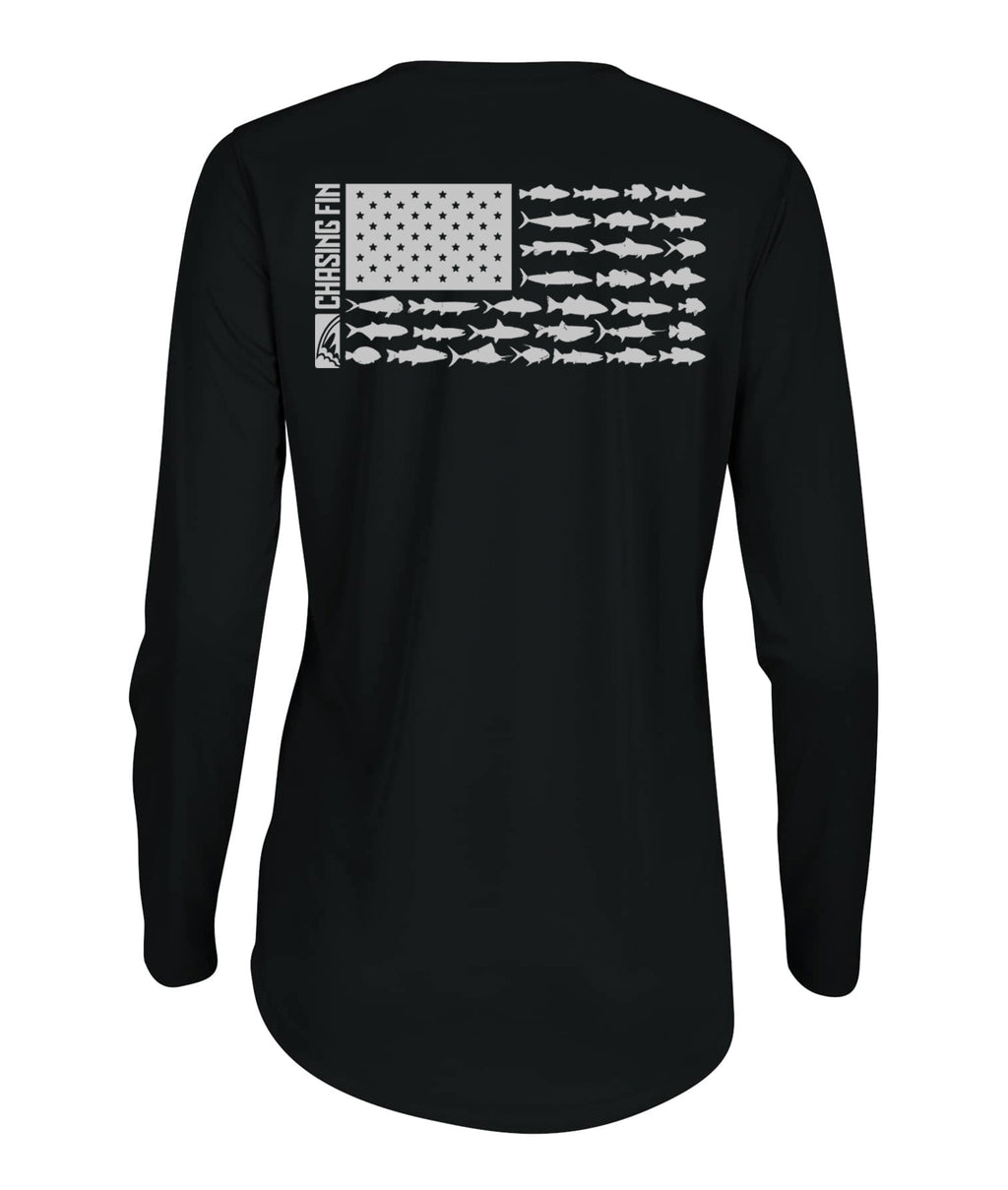 Flag New Edition Ladies Long Islander Performance Long Sleeve Shirt