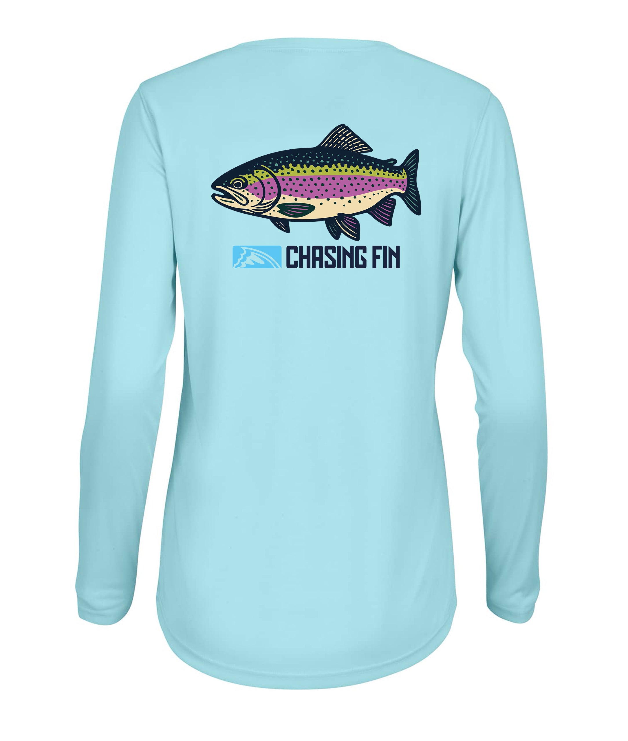 Catch de Rainbow Trout Ladies Long Islander Performance Long Sleeve Shirt