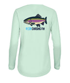 Catch de Rainbow Trout Ladies Long Islander Performance Long Sleeve Shirt