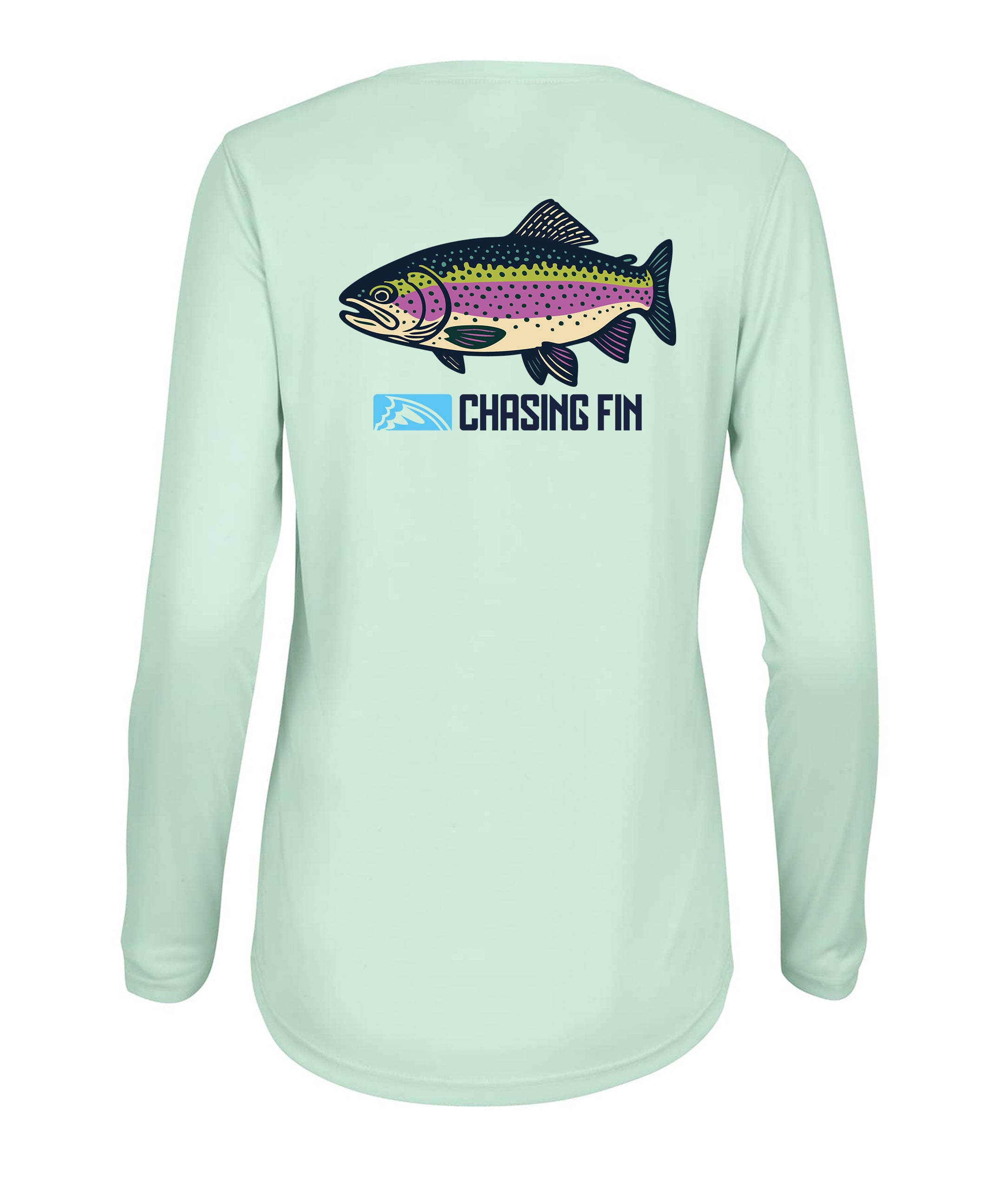 Catch de Rainbow Trout Ladies Long Islander Performance Long Sleeve Shirt