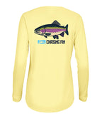 Catch de Rainbow Trout Ladies Long Islander Performance Long Sleeve Shirt