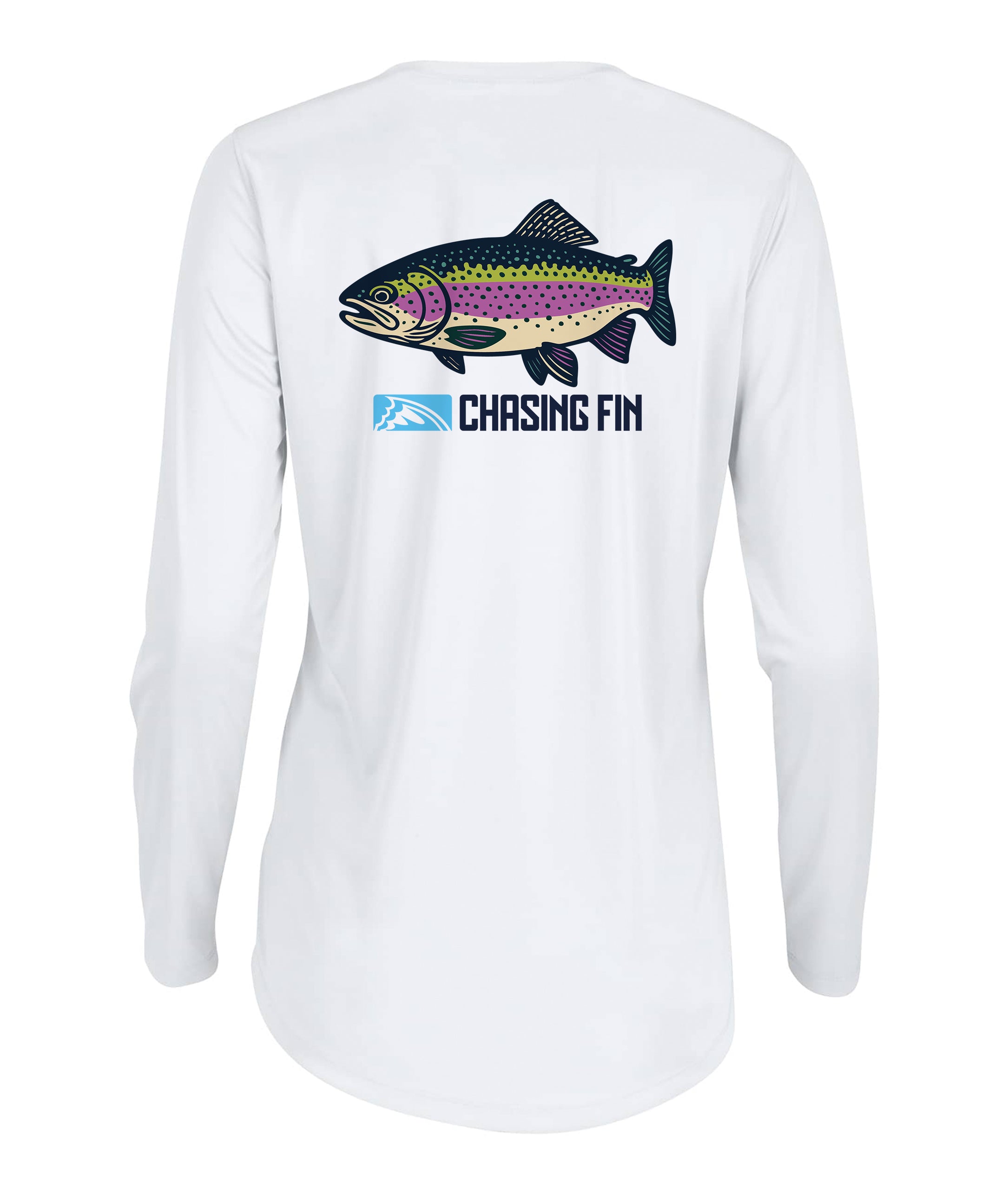 Catch de Rainbow Trout Ladies Long Islander Performance Long Sleeve Shirt