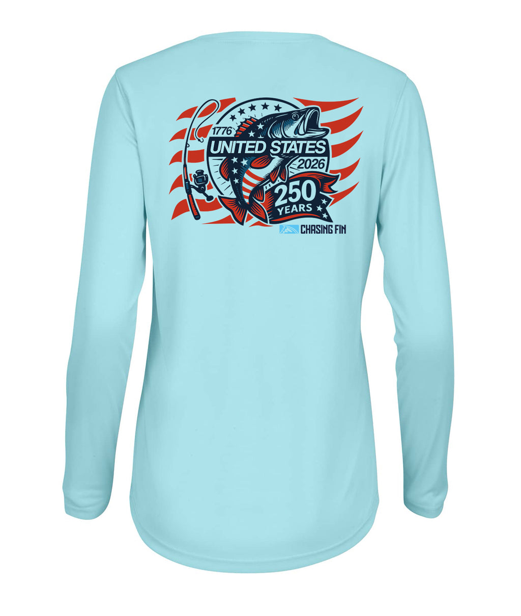 250th Aniversary Spinning Rod Ladies Long Islander Performance Long Sleeve Shirt