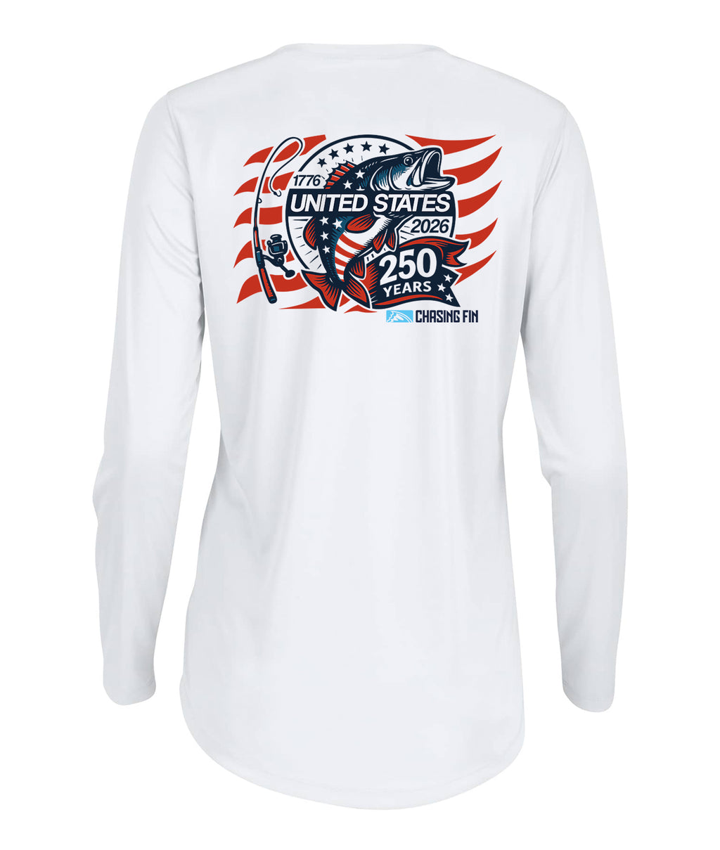 250th Aniversary Spinning Rod Ladies Long Islander Performance Long Sleeve Shirt