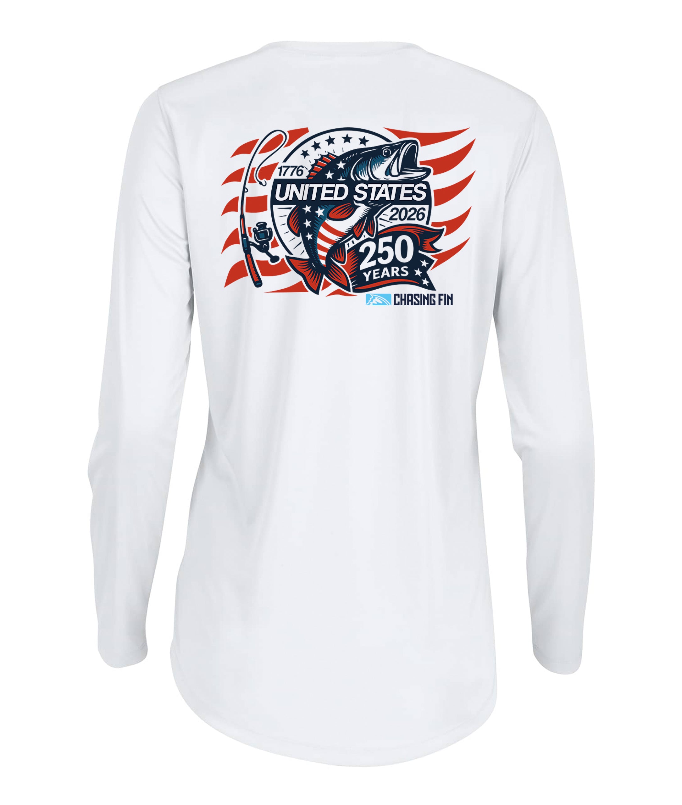 250th Aniversary Spinning Rod Ladies Long Islander Performance Long Sleeve Shirt