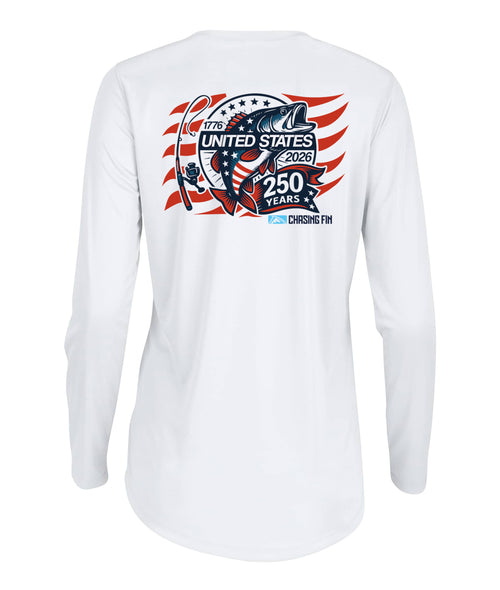 250th Anniversary Spinning Rod Ladies Long Islander Performance Long Sleeve Shirt