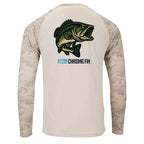 "Hooked on Bass" Pro Fin Performance Camo Long Sleeve Shirt