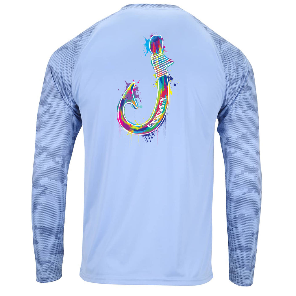 Pro Fin Camo Kona Performance Long Sleeve Shirt in Aqua