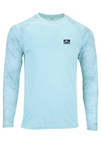 ProFin Camo American Fish Flag Patriotic  Performance Long Sleeve Shirt Aqua