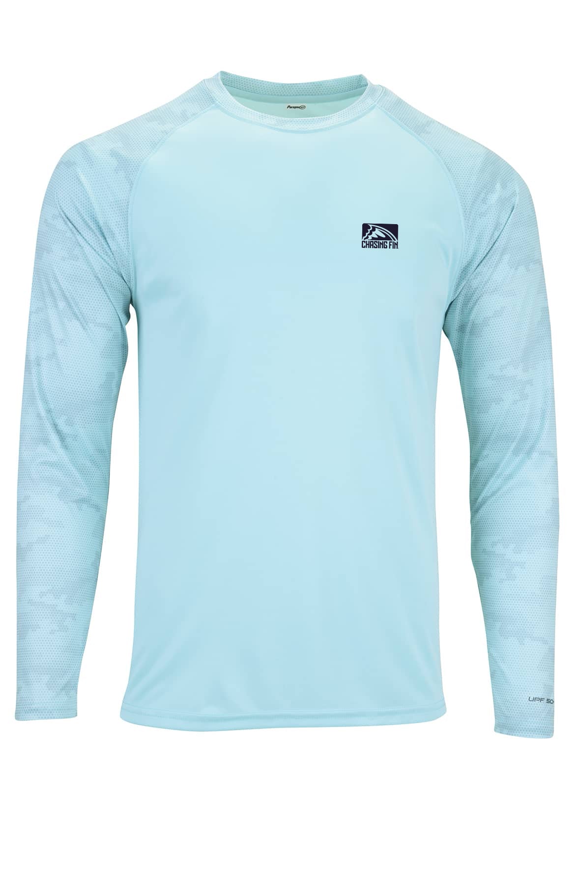 Pro Fin Camo Mahi Marlin American Fish Flag Performance Long Sleeve Shirt in Aqua