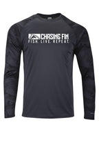 American Fish Flag Pro Fin Camo Performance Long Sleeve Shirt Graphite