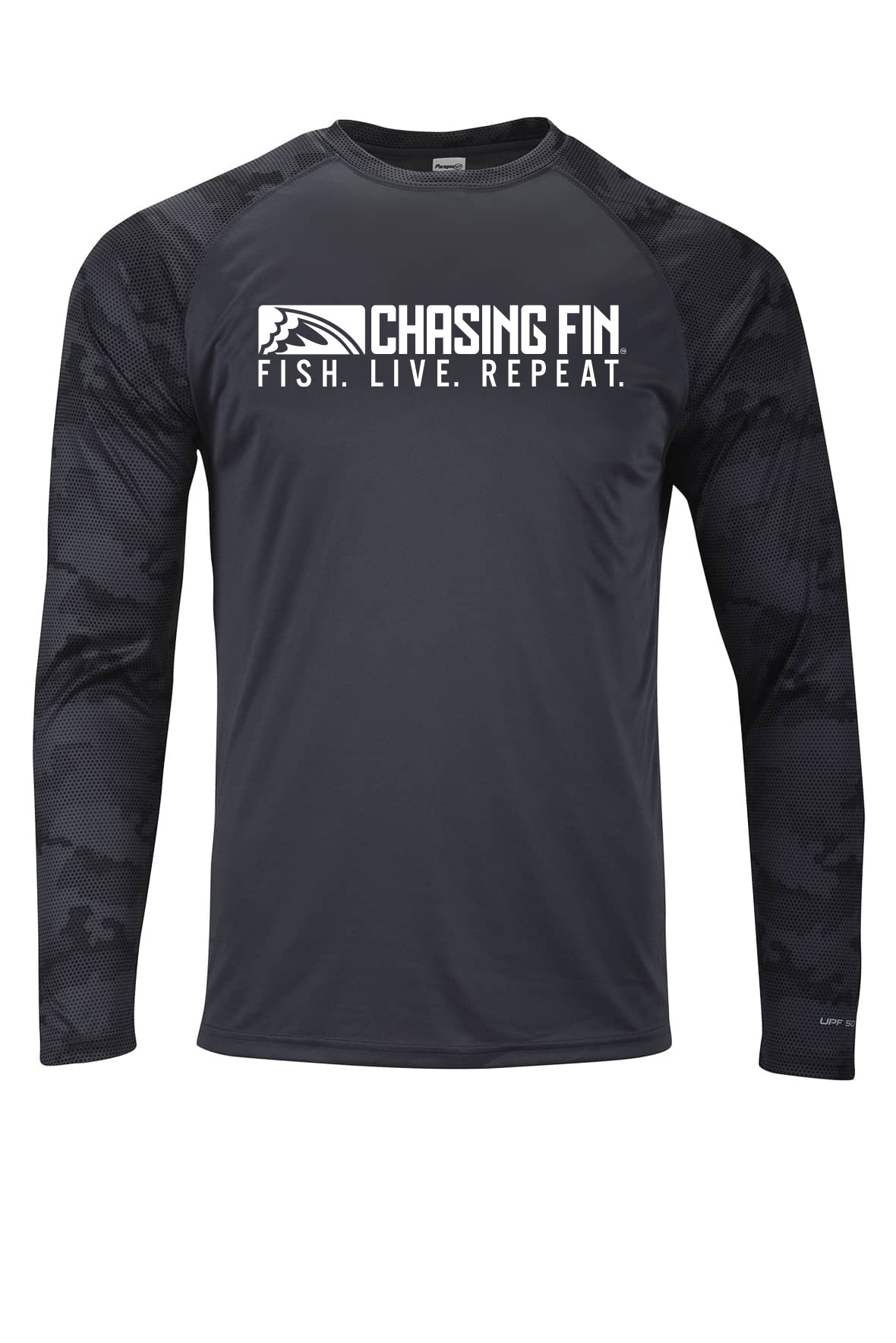 American Fish Flag Pro Fin Camo Performance Long Sleeve Shirt Graphite