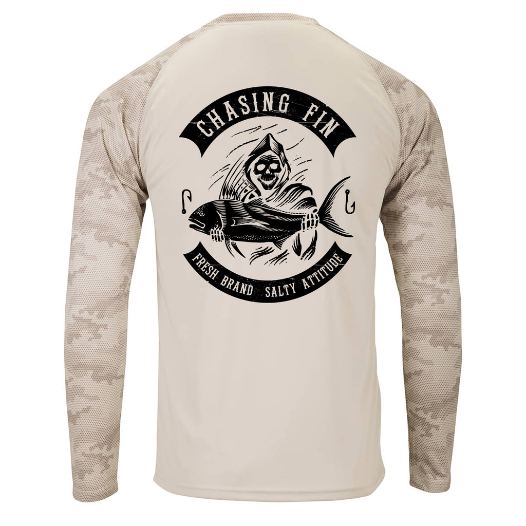 ProFin Camo Performance Long Sleeve Shirt Saltwater Reaper Sand color