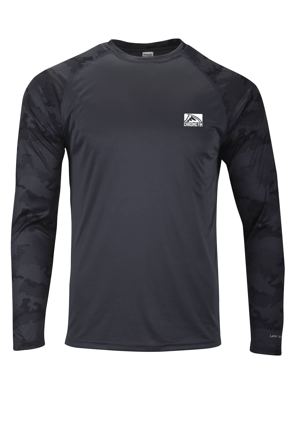 American Fish Flag Pro Fin Camo Performance Long Sleeve Shirt Graphite