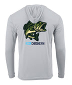 Hooked on Bass Performance Long Sleeve Shirt with Hoodie - Chasing Fin New Edition