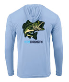 Hooked on Bass Performance Long Sleeve Shirt with Hoodie - Chasing Fin New Edition