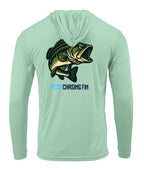Hooked on Bass Performance Long Sleeve Shirt with Hoodie - Chasing Fin New Edition