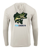 Hooked on Bass Performance Long Sleeve Shirt with Hoodie - Chasing Fin New Edition