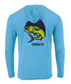 Mahi Mahi  Long Sleeve Performance Hoodie Shirt - Chasing Fin