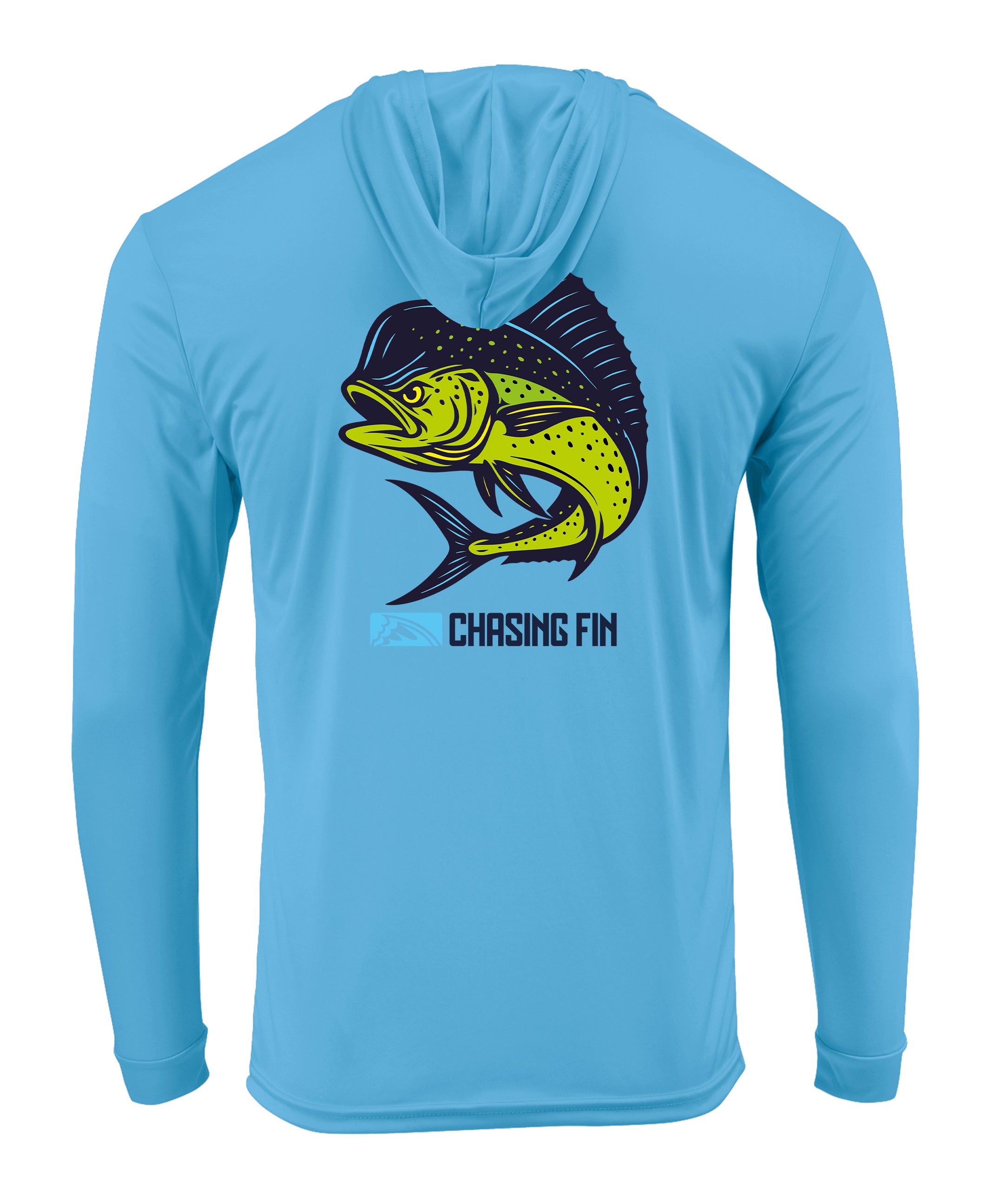 Mahi Mahi  Long Sleeve Performance Hoodie Shirt - Chasing Fin