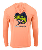 Mahi Mahi  Long Sleeve Performance Hoodie Shirt - Chasing Fin