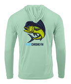 Mahi Mahi  Long Sleeve Performance Hoodie Shirt - Chasing Fin
