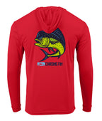 Mahi Mahi  Long Sleeve Performance Hoodie Shirt - Chasing Fin