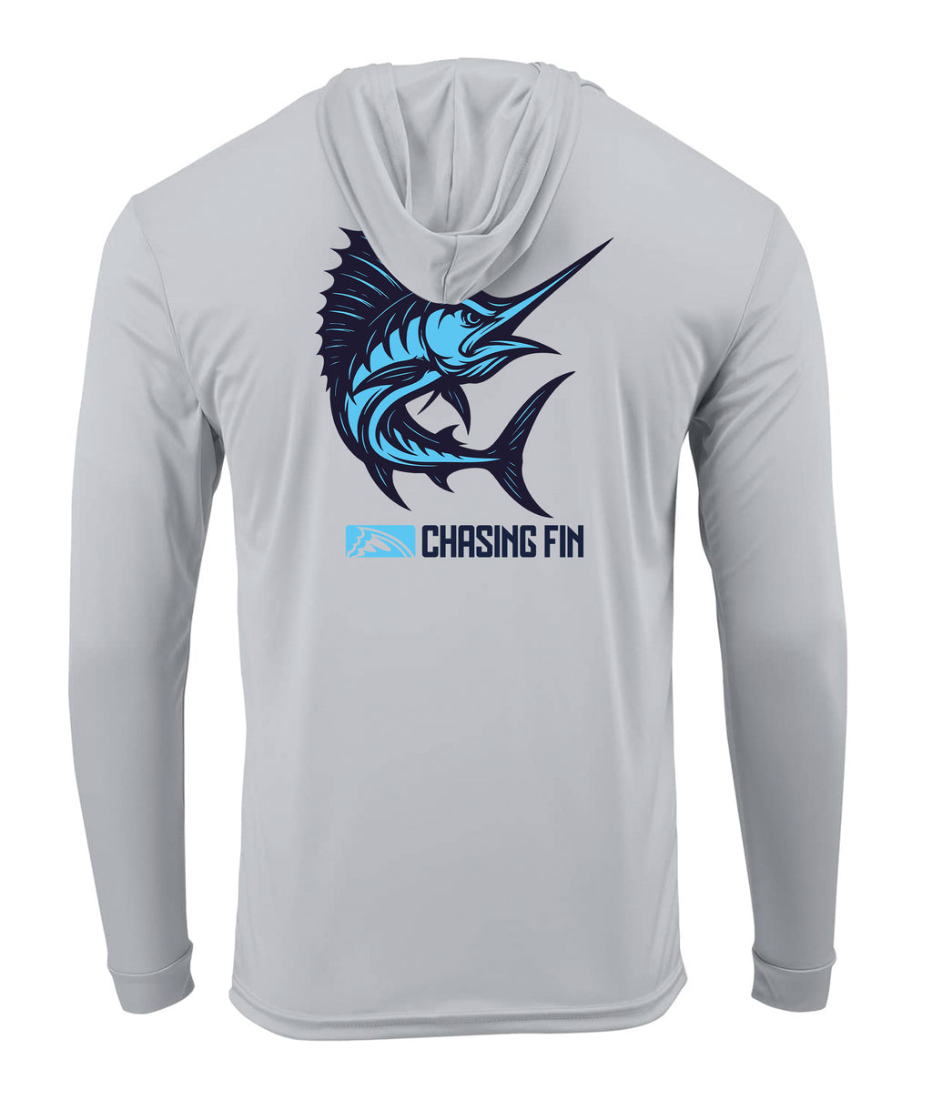 Marlin Performance Long Sleeve Shirt with Hoodie - Chasing Fin