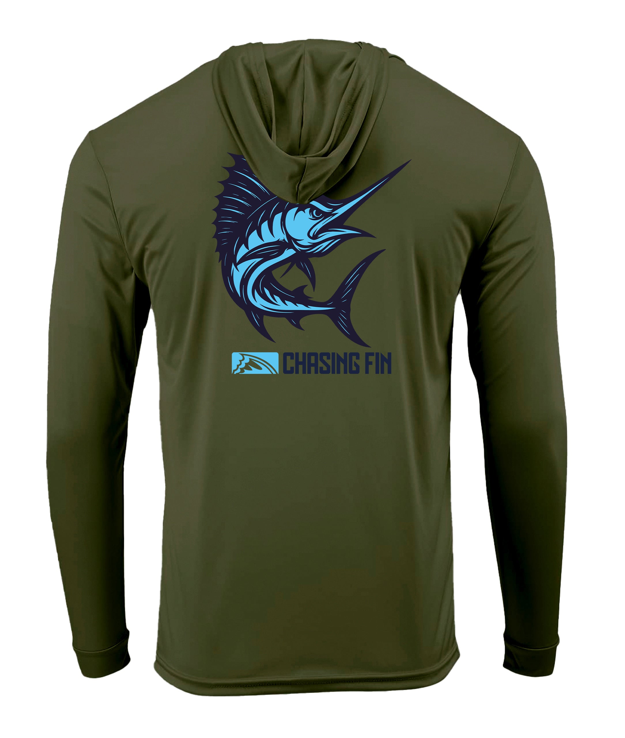 Marlin Performance Long Sleeve Shirt with Hoodie - Chasing Fin