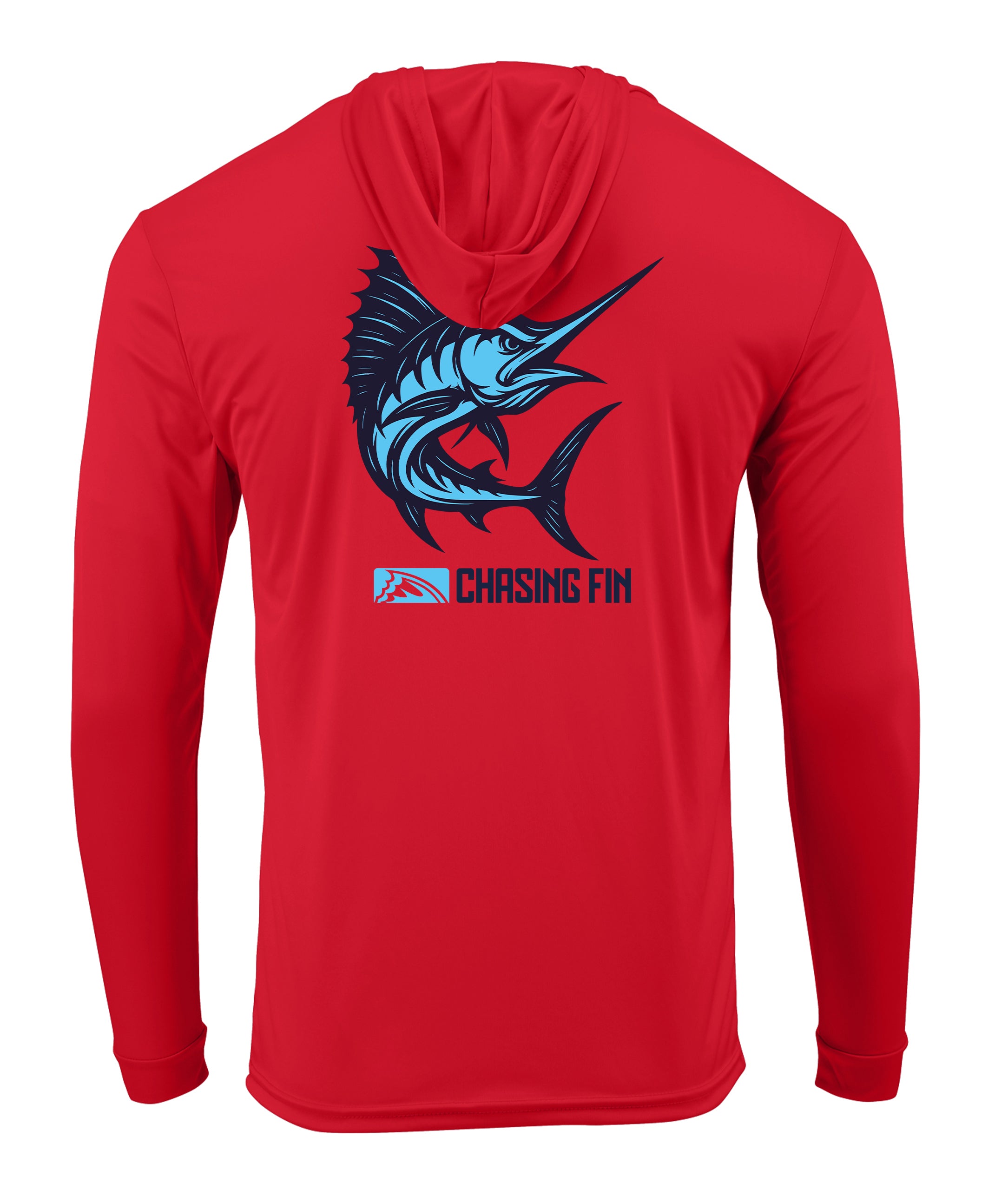 Marlin Performance Long Sleeve Shirt with Hoodie - Chasing Fin
