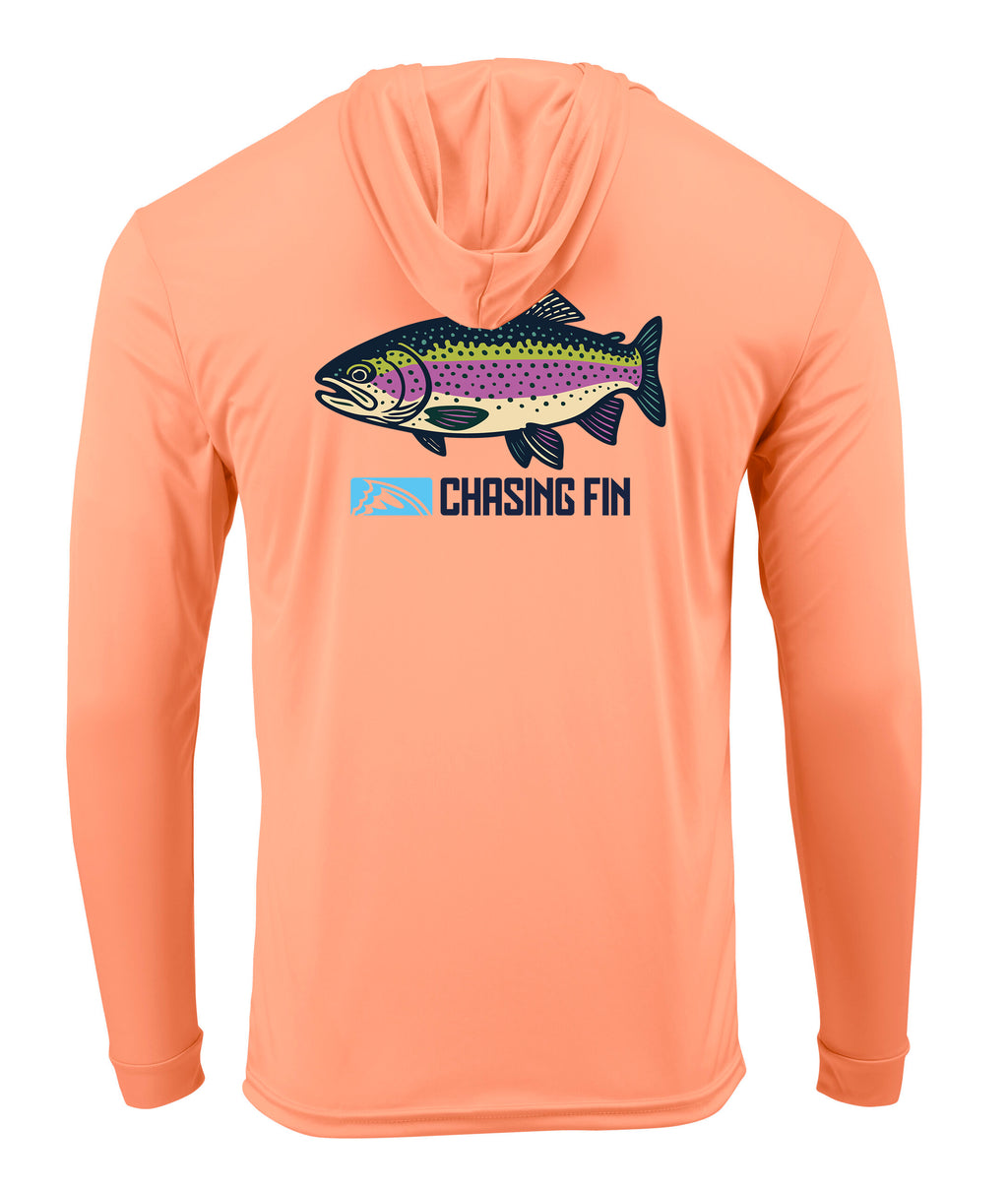 Rainbow Trout Performance Long Sleeve Hoodie - Chasing Fin New Edition