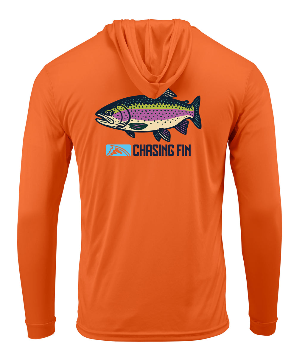 Rainbow Trout Performance Long Sleeve Hoodie - Chasing Fin New Edition