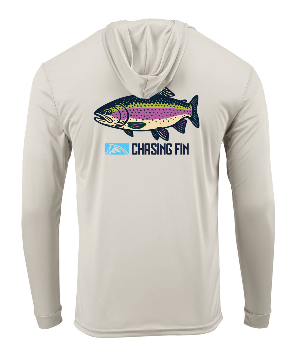 Rainbow Trout Performance Long Sleeve Hoodie - Chasing Fin New Edition