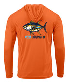 Tuna Tastic Performance Long Sleeve Shirt with Hoodie Blue - Chasing Fin New Edition