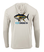Tuna Tastic Performance Long Sleeve Shirt with Hoodie Blue - Chasing Fin New Edition