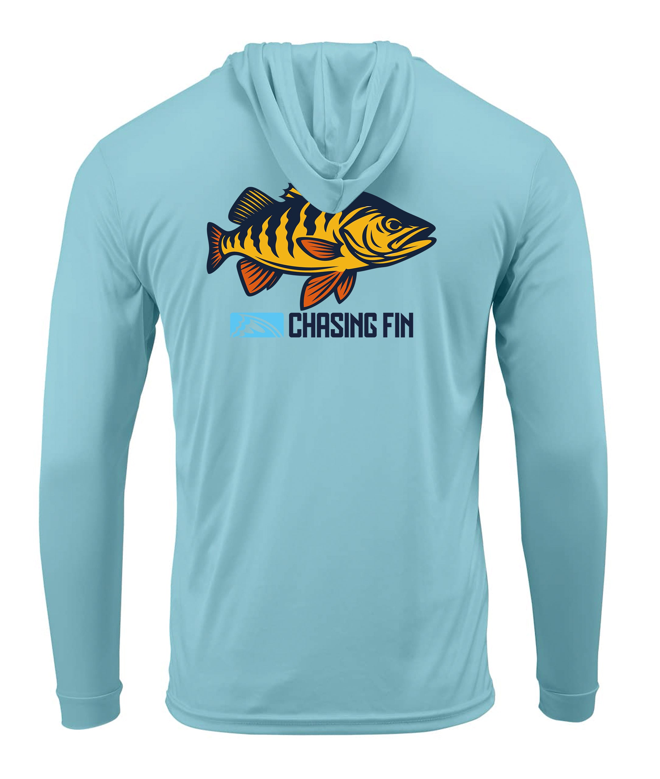 Peacock Bass Performance Shirt Long Sleeve with Hoodie - Chasing Fin New Edition