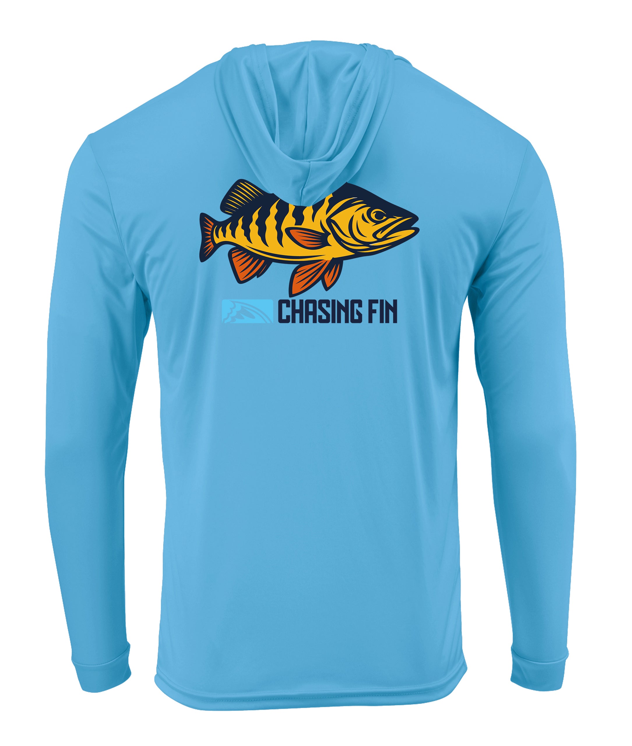 Peacock Bass Performance Shirt Long Sleeve with Hoodie - Chasing Fin New Edition