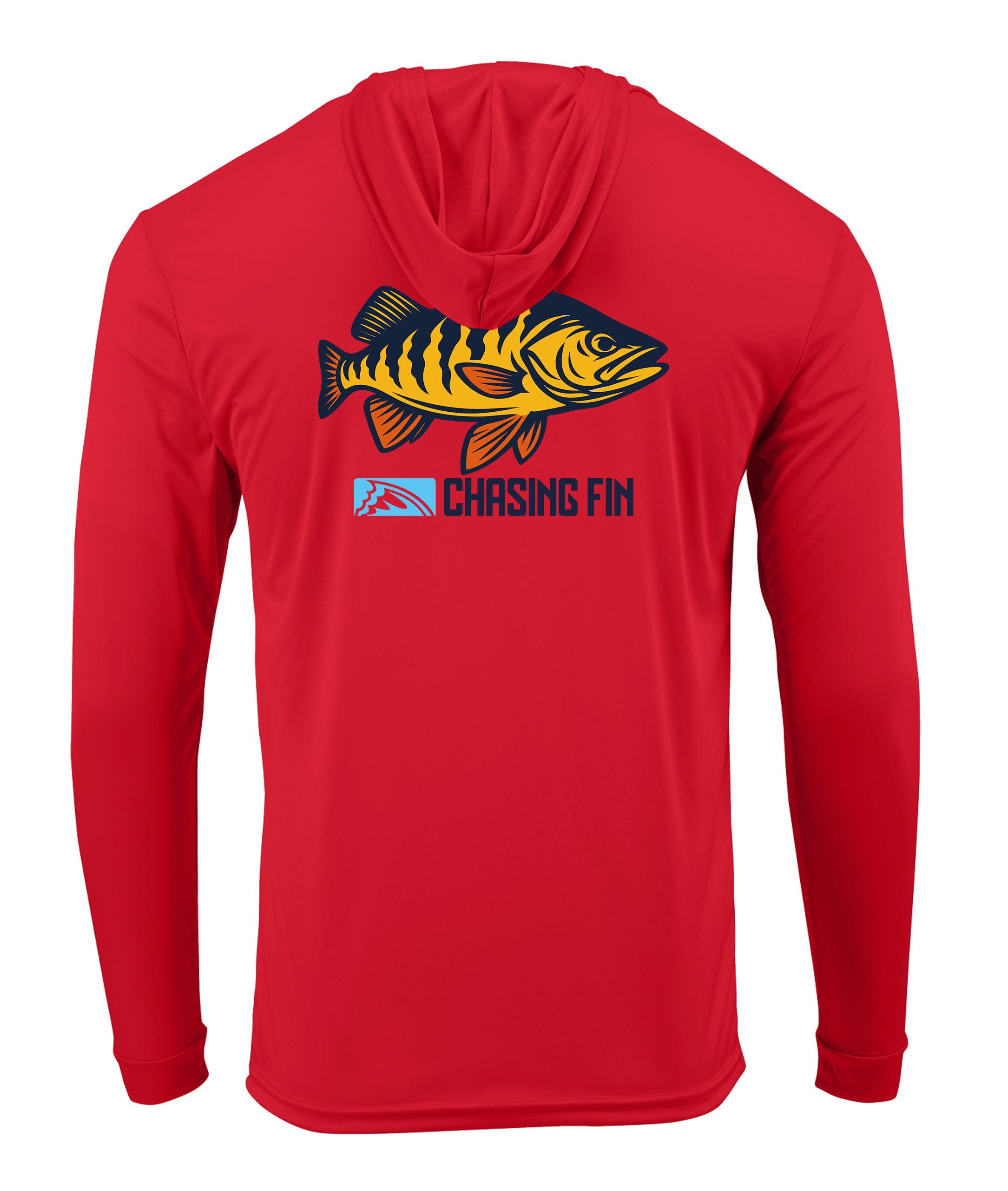 Peacock Bass Performance Shirt Long Sleeve with Hoodie - Chasing Fin New Edition