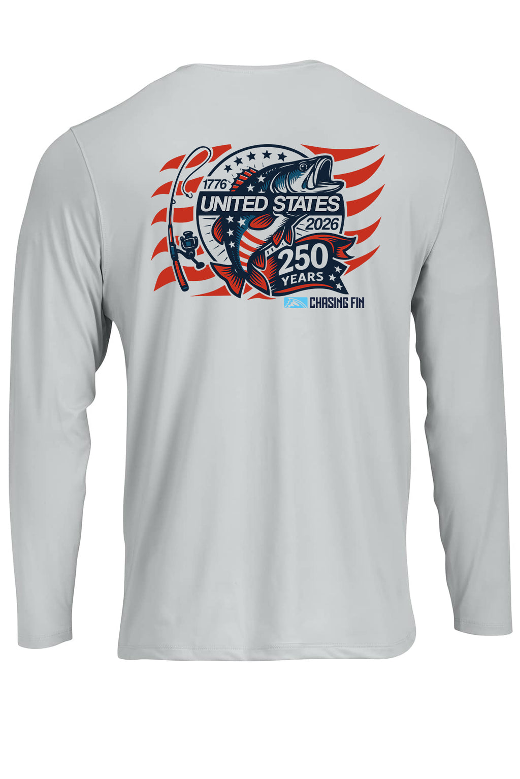 250th Anniversary Limited Edition Spinning Rod Performance Shirt - Chasing Fin America's