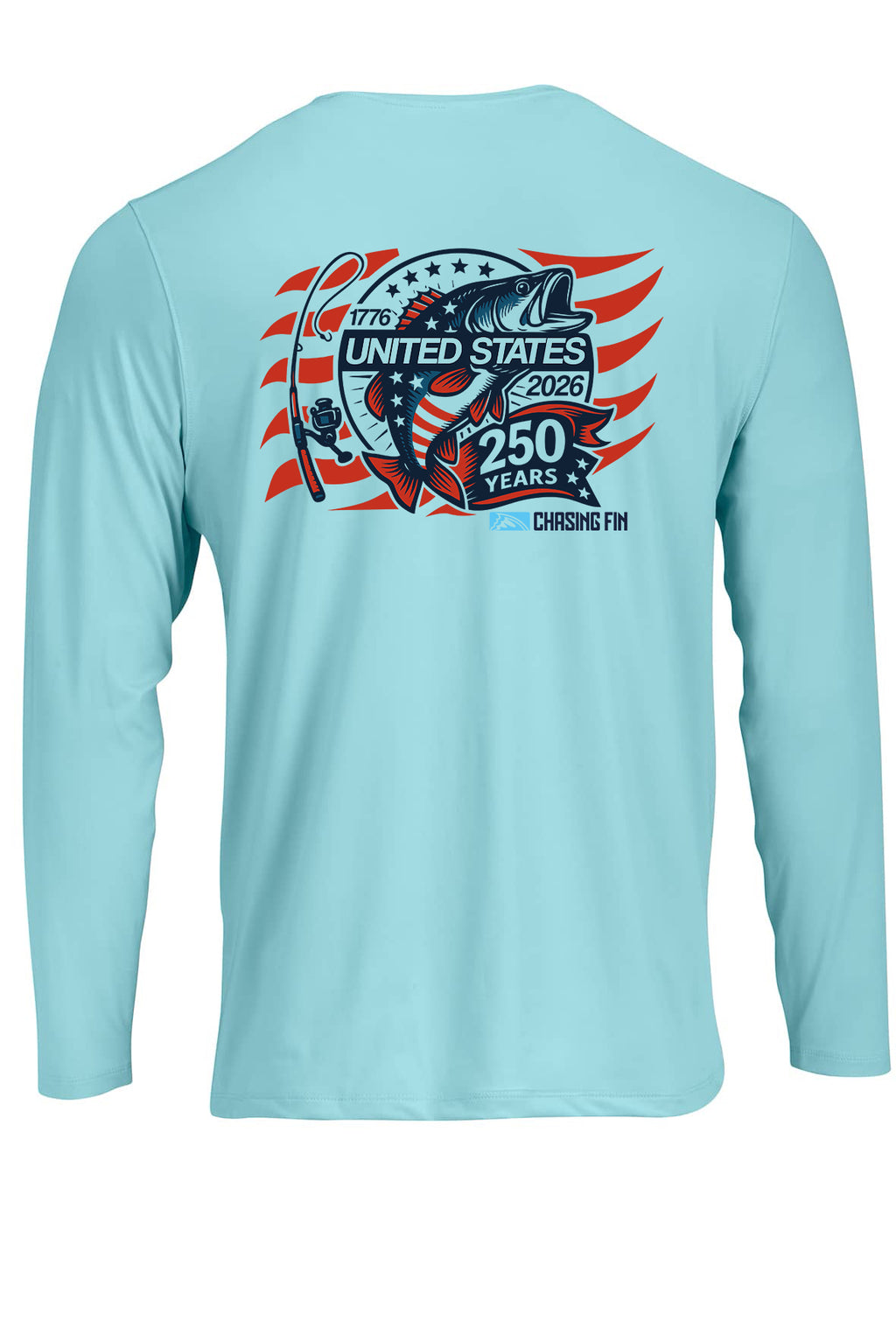 250th Anniversary Limited Edition Spinning Rod Performance Shirt - Chasing Fin America's